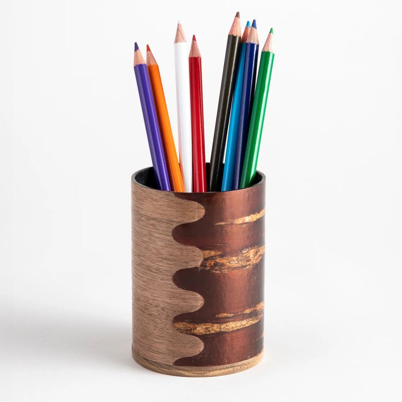 cherry bark pencil holder, BUCHI