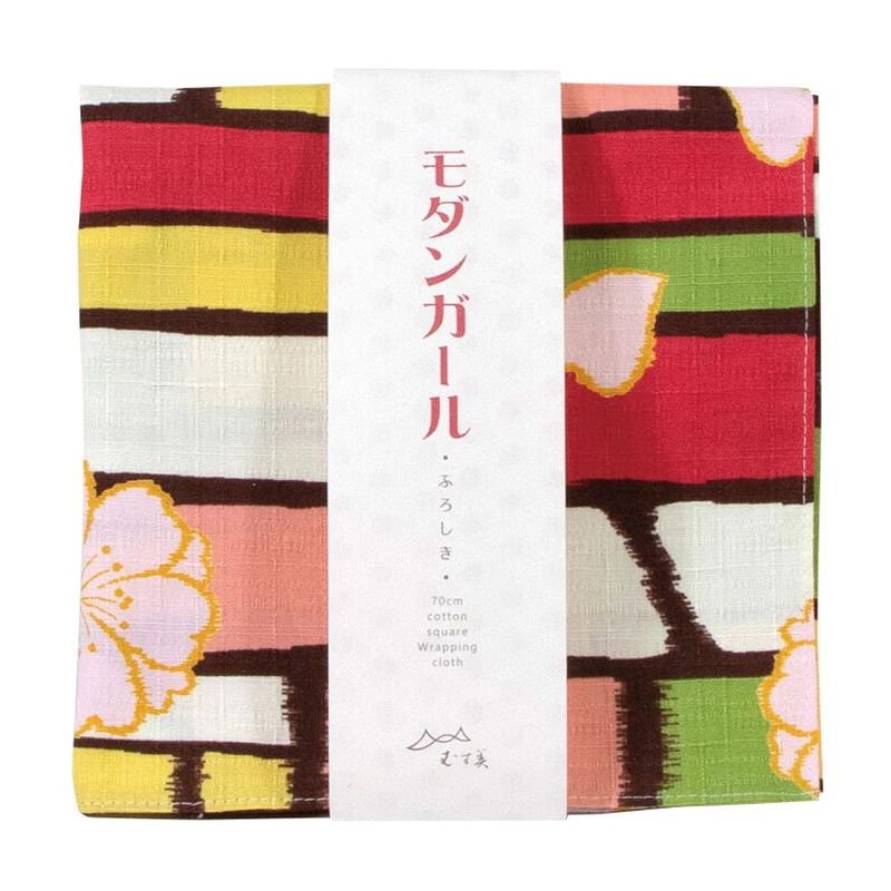 Furoshiki en coton japonais multicouleurs motif Fleurs de Cerisier , SAKURA