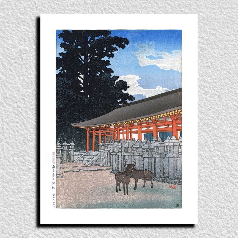 Reproducción impresa de Kawase Hasui, Kasuga jinja en Nara