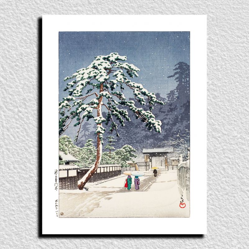 Kawase Hasui Print Reproduktion, Honmon-Tempel, Ikegami, Ikegami Honmonji
