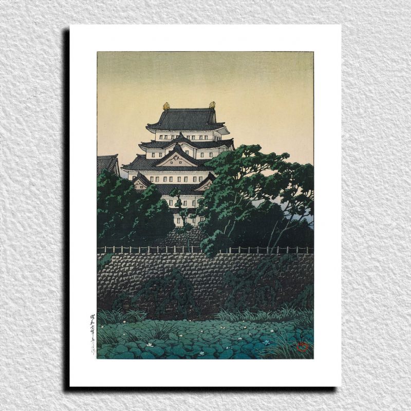 Riproduzione di stampe Kawase Hasui, Castello di Nagoya, Nagoya-jo