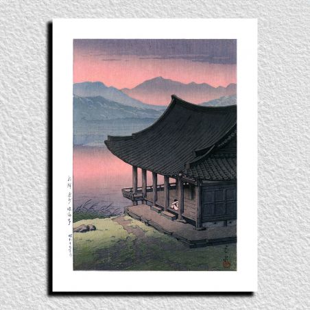 reproduccion impresa de Kawase Hasui, Pabellón Imhae, Kyongju, Corea, Zoku Elegido fukei, Elegido Keishu Rinkaitei