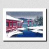 reproduction d'estampe de Kawase Hasui, Le sanctuaire de Miyajima dans la neige, Miyajima no Yukigeshiki