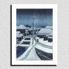 Reproducción impresa de Kawase Hasui, nieve vespertina en el pueblo de Terashima, yuki ni kure no terashima mura