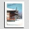 reproduccion impresa de Kawase Hasui, Templo Yakushiji, Nara