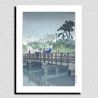 print reproduction of Kawase Hasui, Spring rain at Benkei Bridge, Benkei bashi no harusame
