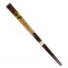 Pair of Japanese chopsticks in natural wood with Autumn pattern, Yamato Autumnal, AKI