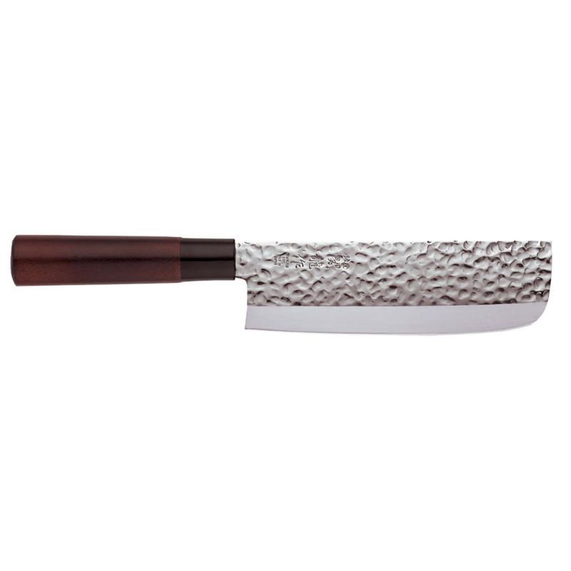 Japanese hammered kitchen knife for cutting vegetables, NAKIRI, 16.5cm