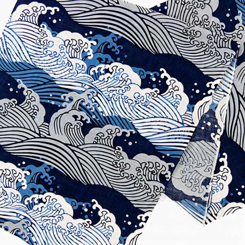 Asciugamano in cotone, TENUGUI, Hokusai Wave
