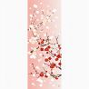 Cotton hand towel, TENUGUI, Red and White Plum Towel with Botan Snow