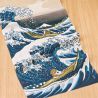 Asciugamano di cotone, TENUGUI, Hokusai, Mameshiba and Big Wave