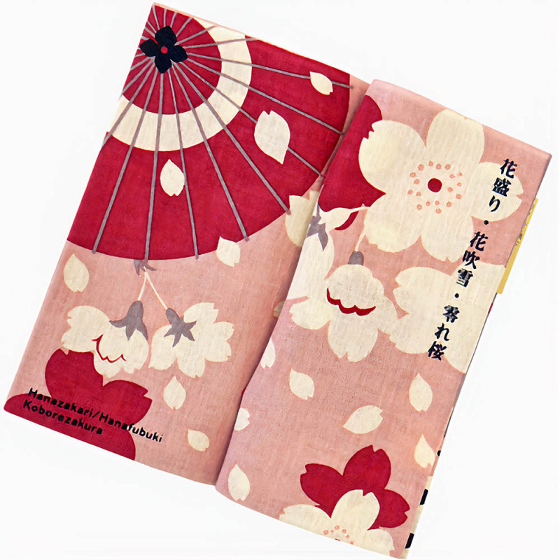 Asciugamano in cotone, TENUGUI, Fiori di Sakura, SAKURA NO HANA