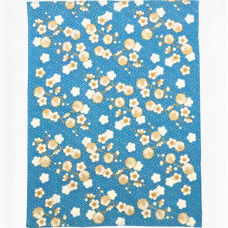 Japanese cotton handkerchief, plum blossoms, UME NO HANA