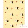 Japanese cotton handkerchief, black and white cat pattern, NEKO