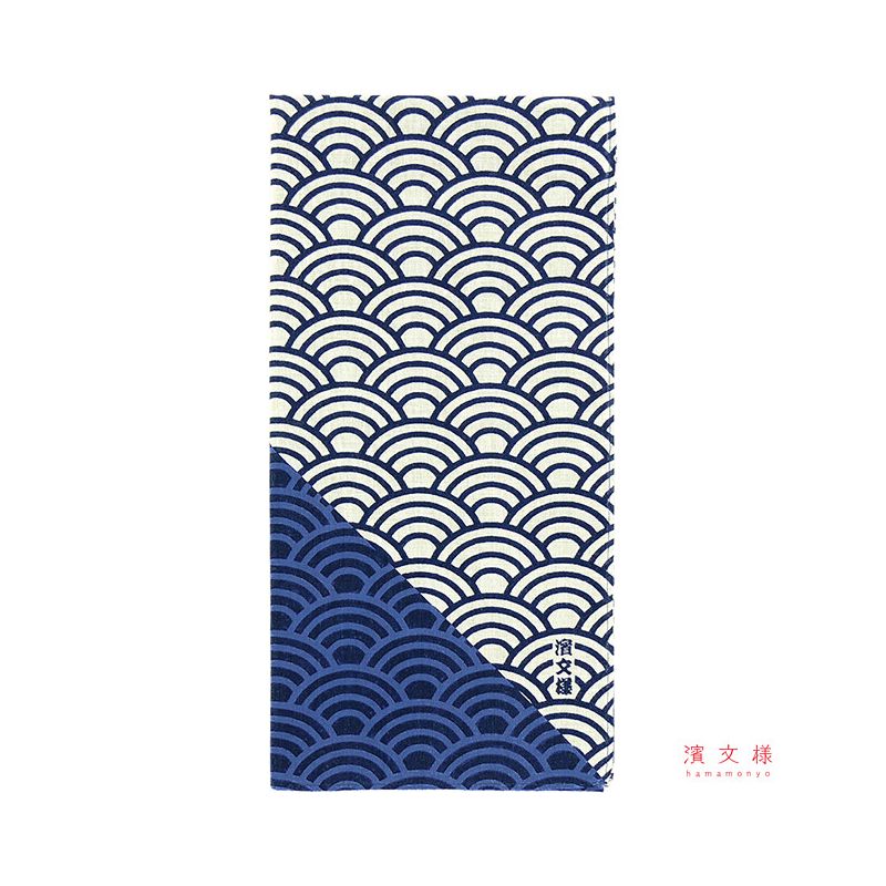 Mouchoir japonais en coton motif vagues, SEIGAIHA 
