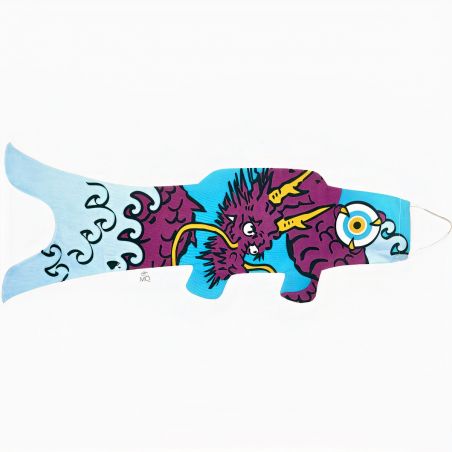 Manica a vento a forma di carpa koi Purple Dragon Pop, KOINOBORI