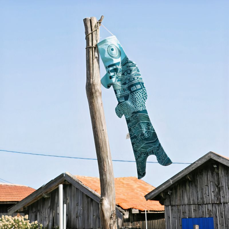 Manga de viento en forma de carpa koi Ôshiro Marine, KOINOBORI MARINE OSHIRO