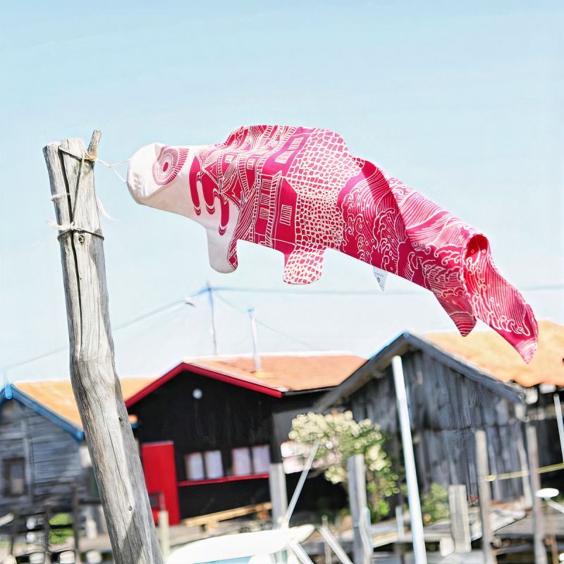 Manga de viento en forma de carpa koi Ôshiro Cerise, KOINOBORI CHERRY OSHIRO