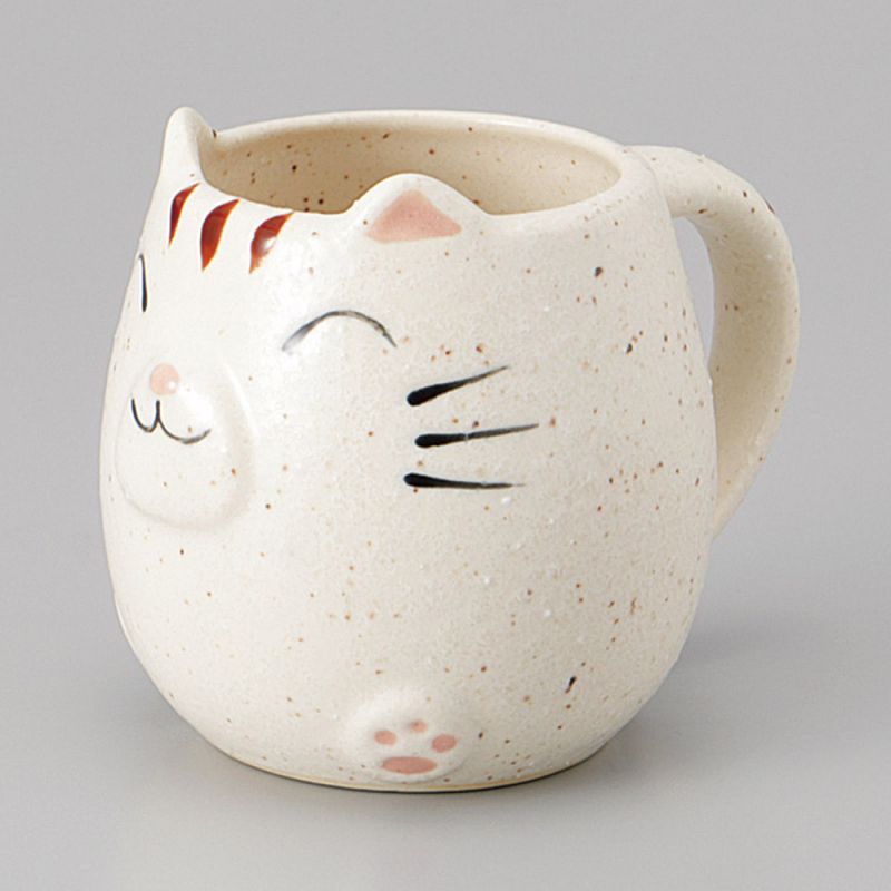 Japanische Keramiktasse WEISS - SHIROI NEKO - Katze