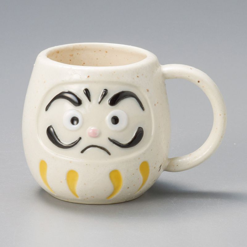 Japanische weiße Keramiktasse - ATAMA - Daruma