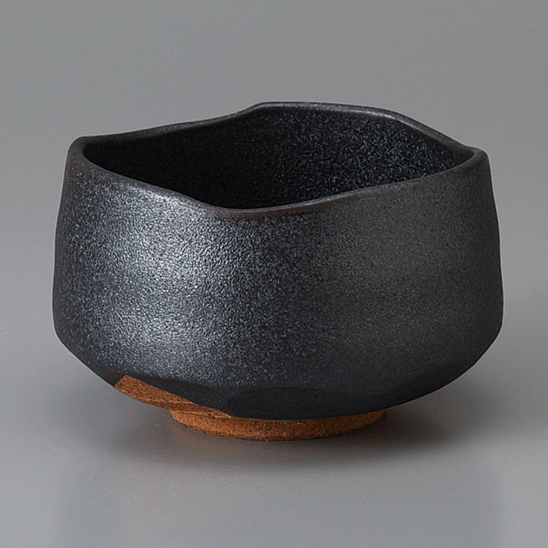 Japanische braune Keramik Teeschale KURO KESSHÔ TENMOKU