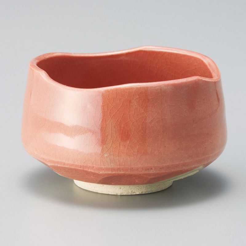 bol japonais pour cérémonie du thé en céramique, AKARAKU, rouge