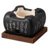 Parrilla de terracota japonesa cuadrada, HIDA KONRO, negro L14cm