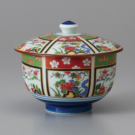 Japanese Chawanmushi tea bowl with lid - SANSUI