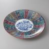 piatto grande con motivi colorati e fiori di peonia in ceramica NISHIKI