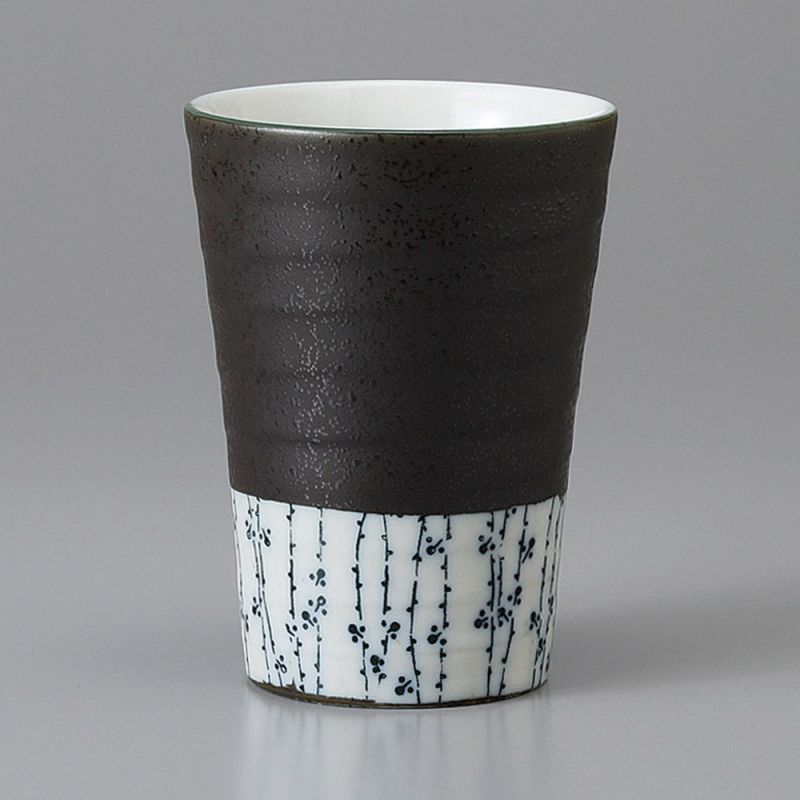 Tasse japonaise en céramique, ligne verticale bleu, SUDARE KOKASAN