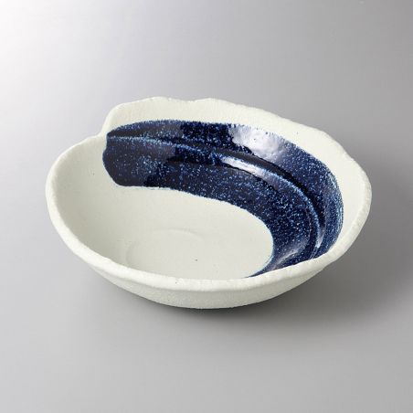 Ciotola ramen giapponese in ceramica nera, drago bianco, DORAGON