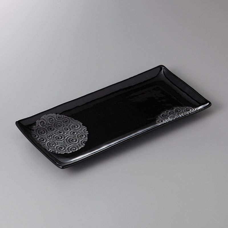 Piatto in ceramica nera rettangolare giapponese NARUTO