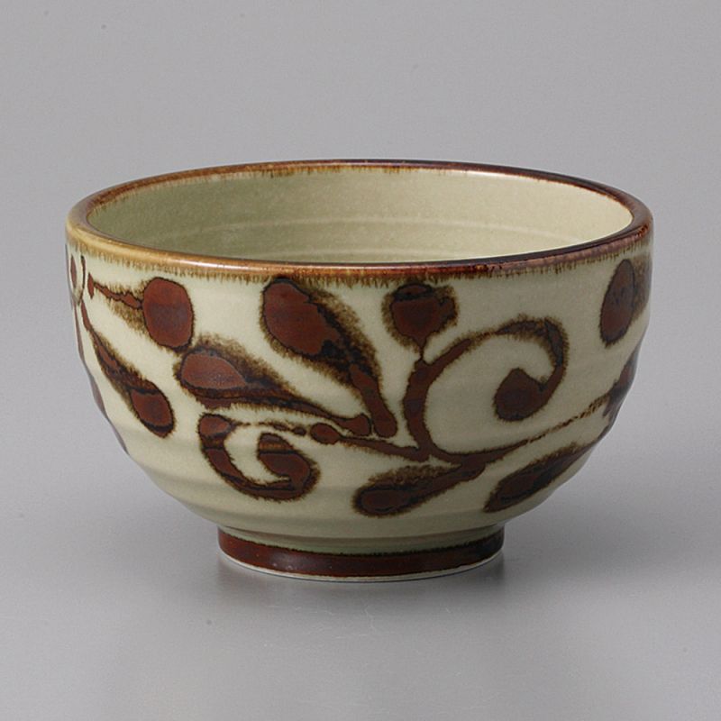 Japanese donburi bowl in beige and brown ceramic - SHIZEN