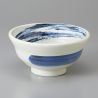 Bol japonais donburi en céramique blanc et bleu - AO UZUMAKI - 17cm