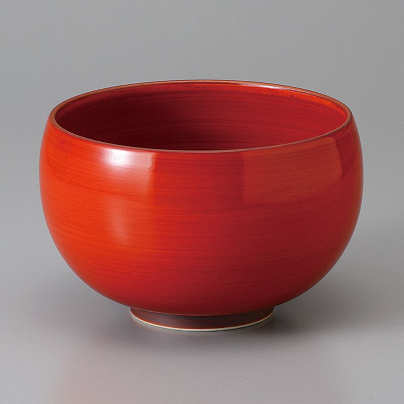 Japanische keramische Suppenschüssel, AKA, rot