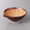 Kleine japanische Keramik-Suribachi-Schale mit Ausguss, braun - SHIMA