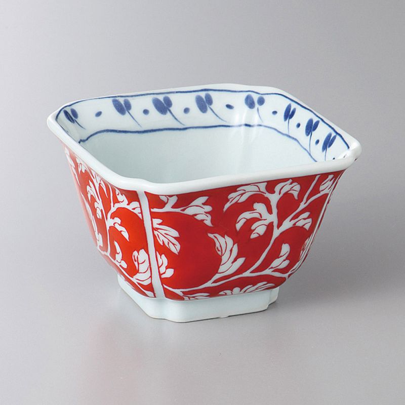 Set de 4 petites coupelles en céramique blanc, bleu et rouge - SAMAZAMANA PATAN