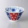 Juego de 4 tazas pequeñas de cerámica blanca, azul y roja - SAMAZAMANA PATAN