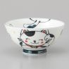 Ciotola di riso in ceramica giapponese, KURO MANEKINEKO, gatto