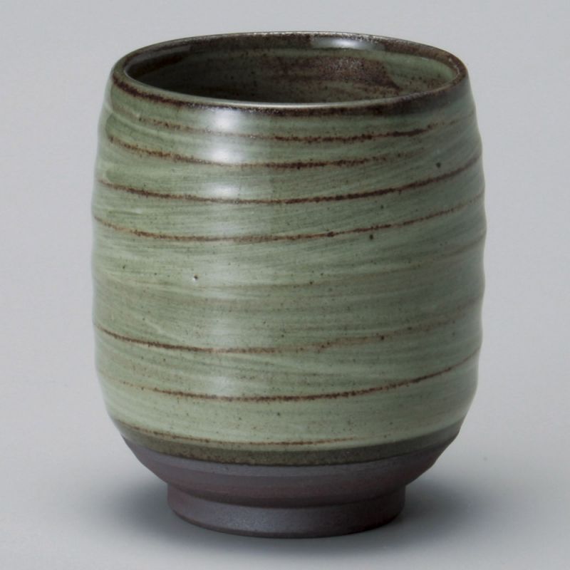 Japanese ceramic tea cup, shades of green - NYUANSU