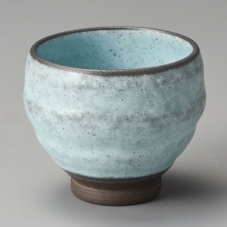 Japanische Keramik-Teetasse, blau gefrostet - TSUYAKESHI