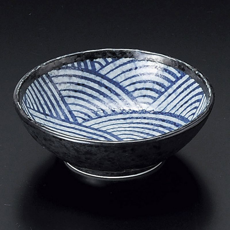 Japanische Keramikschale, Wellenmotiv, SEIGAIHA