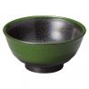 Cuenco de cerámica japonesa, MIDORIKURO, negro y verde