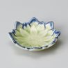 Pequeña vasija de cerámica japonesa, loto verde, SOSU