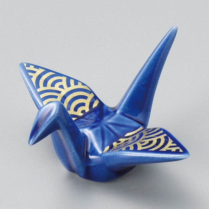 Japanische Keramik Essstäbchenauflage, blau, KUREN
