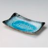 Assiette bleue japonaise en céramique rectangulaire - AOI