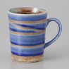 Japanische blaue Teebecher aus keramik mit griff, AOYU, wirbelwind
