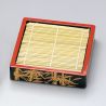 Square lacquered plate with bamboo support - ZARU SOBA