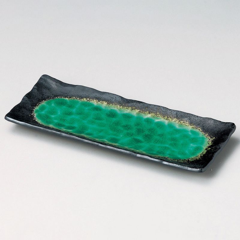 grande piatto rettangolare giapponese , SHINKAI, verde