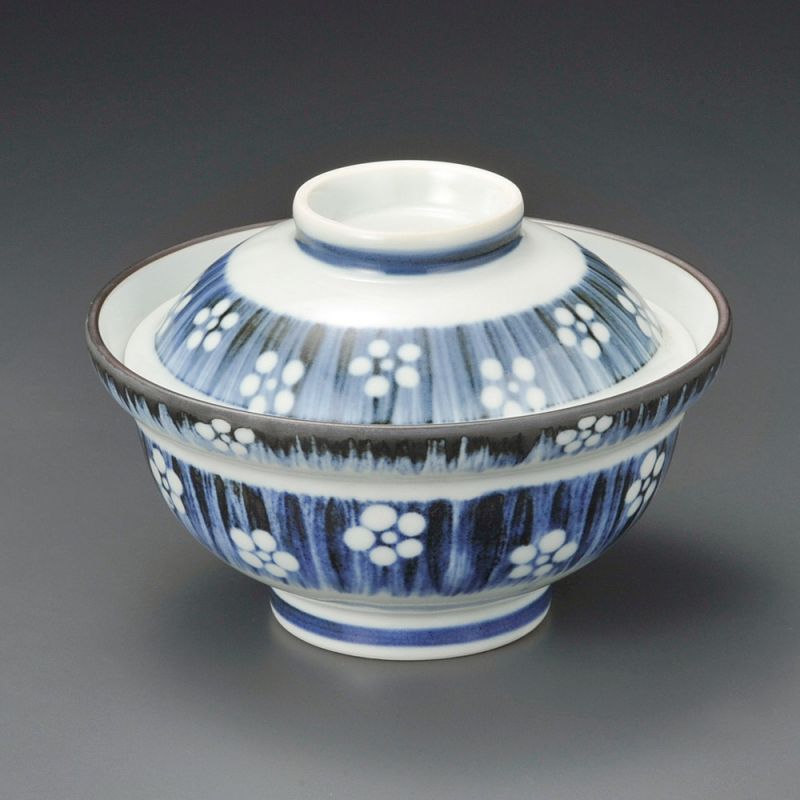 Japanese ceramic bowl with lid, Tahata